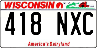 WI license plate 418NXC