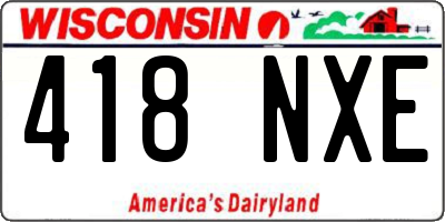 WI license plate 418NXE