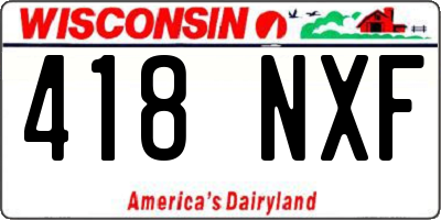 WI license plate 418NXF