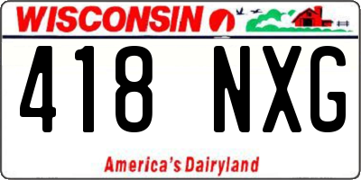 WI license plate 418NXG