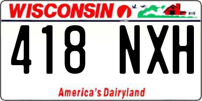 WI license plate 418NXH
