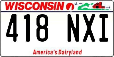 WI license plate 418NXI