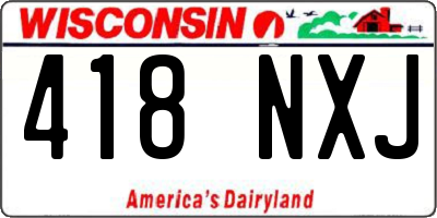 WI license plate 418NXJ