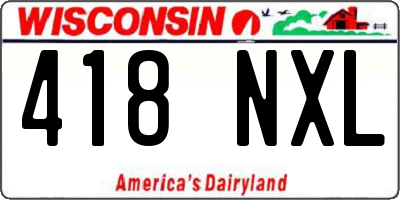 WI license plate 418NXL