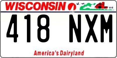 WI license plate 418NXM
