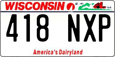 WI license plate 418NXP
