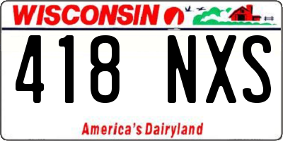 WI license plate 418NXS