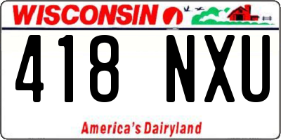 WI license plate 418NXU