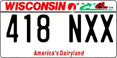 WI license plate 418NXX