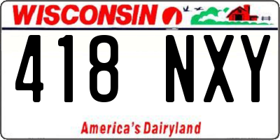 WI license plate 418NXY