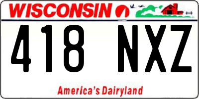WI license plate 418NXZ