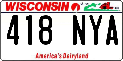 WI license plate 418NYA