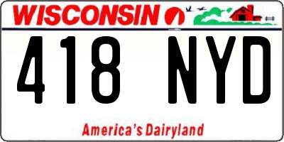 WI license plate 418NYD