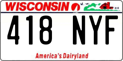 WI license plate 418NYF
