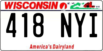 WI license plate 418NYI