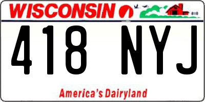 WI license plate 418NYJ