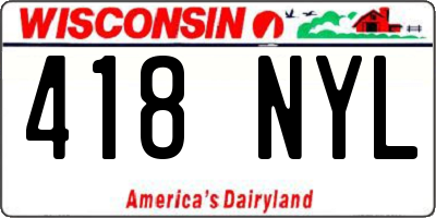 WI license plate 418NYL