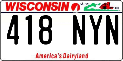 WI license plate 418NYN
