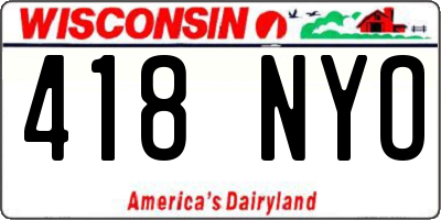 WI license plate 418NYO
