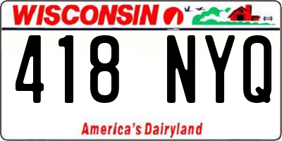 WI license plate 418NYQ