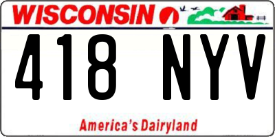 WI license plate 418NYV