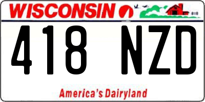 WI license plate 418NZD