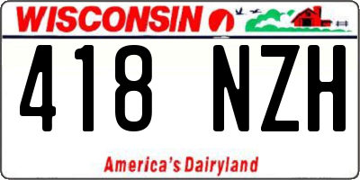 WI license plate 418NZH