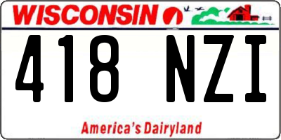 WI license plate 418NZI