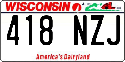WI license plate 418NZJ