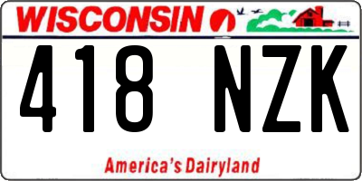 WI license plate 418NZK