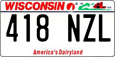 WI license plate 418NZL