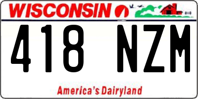 WI license plate 418NZM
