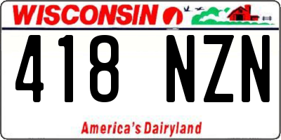 WI license plate 418NZN