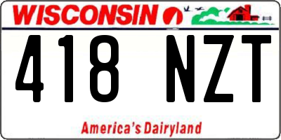WI license plate 418NZT