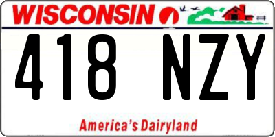 WI license plate 418NZY