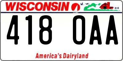 WI license plate 418OAA