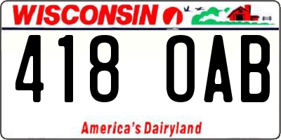 WI license plate 418OAB