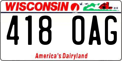 WI license plate 418OAG