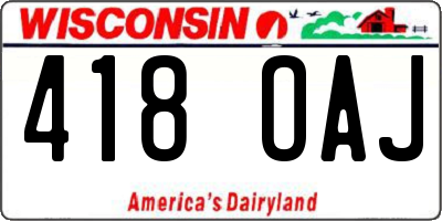 WI license plate 418OAJ