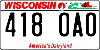 WI license plate 418OAO