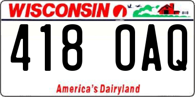 WI license plate 418OAQ