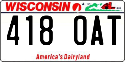 WI license plate 418OAT