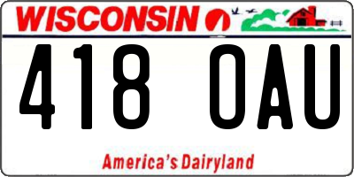 WI license plate 418OAU
