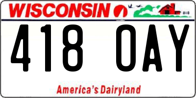 WI license plate 418OAY