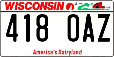 WI license plate 418OAZ