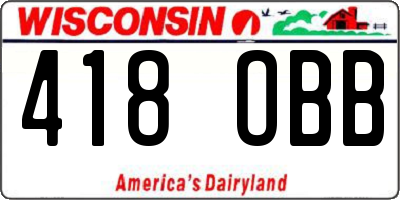 WI license plate 418OBB