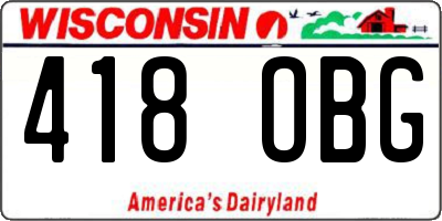WI license plate 418OBG