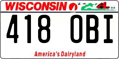 WI license plate 418OBI