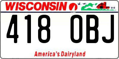 WI license plate 418OBJ