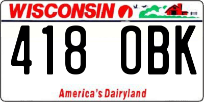 WI license plate 418OBK